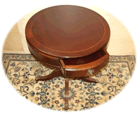 Drum Table showing drawer